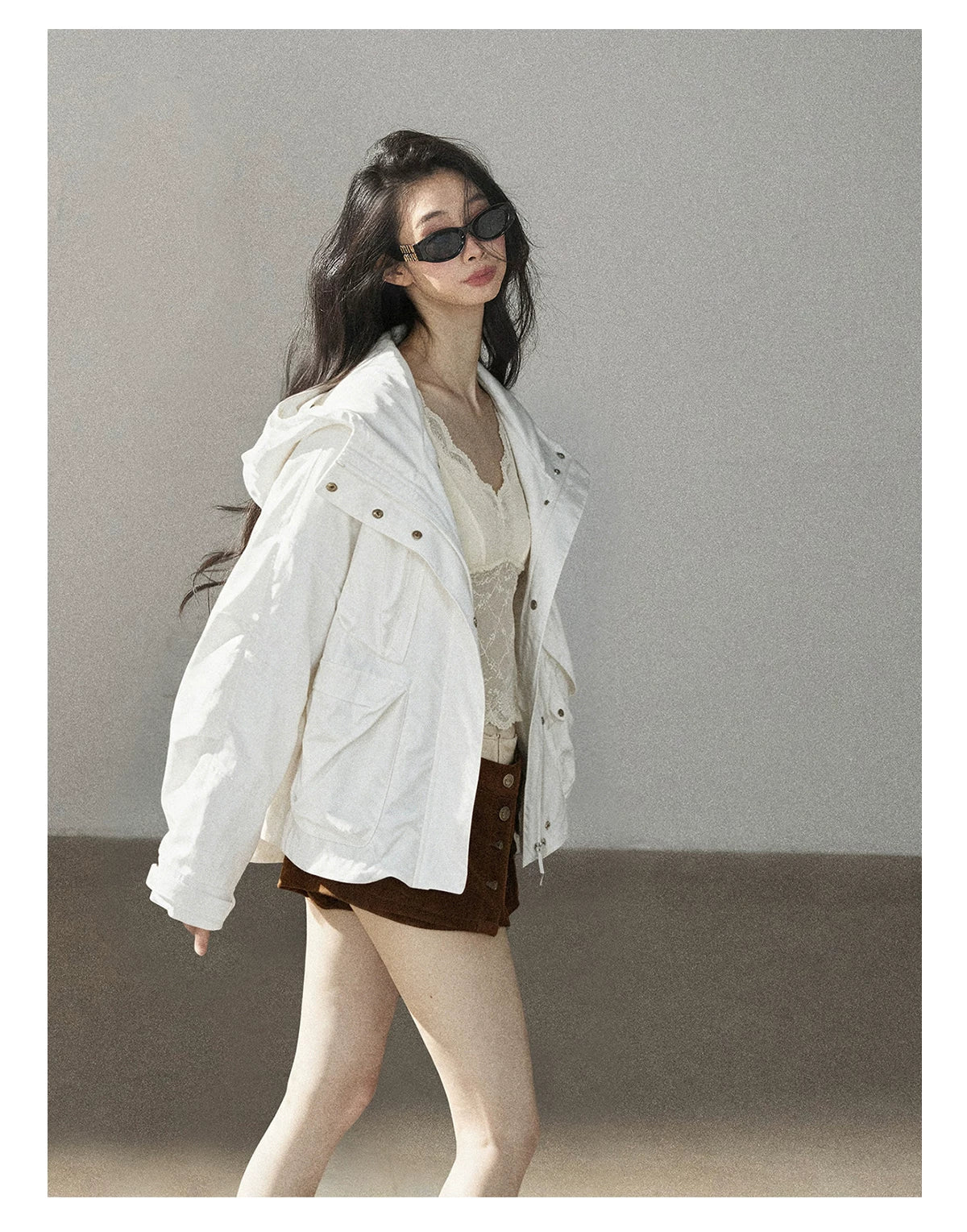 AOMALM - "Where the Wind Rests" Frost White Korean Utility Outdoor Hiking Jacket