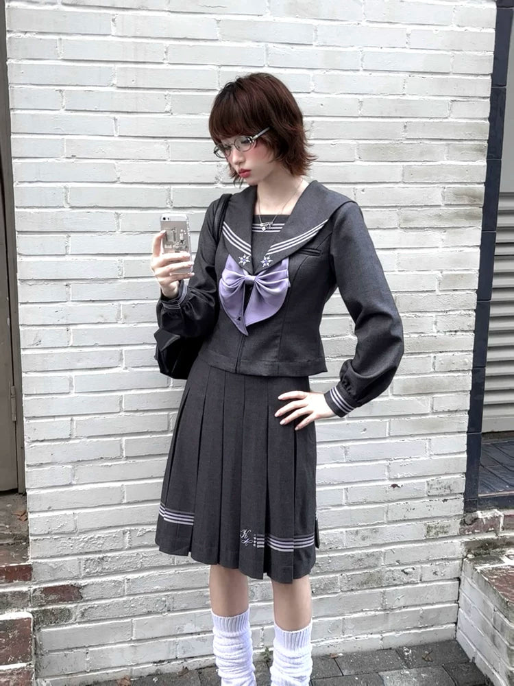 "Whispering Snow Lily" Sailor Uniform Collection (Top/ Skirt/ Ribbon Tie)