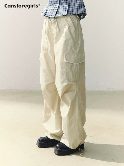 "Pink Haze Stroll" Sweet Utility Wide-Leg Cargo Pants LL2026061