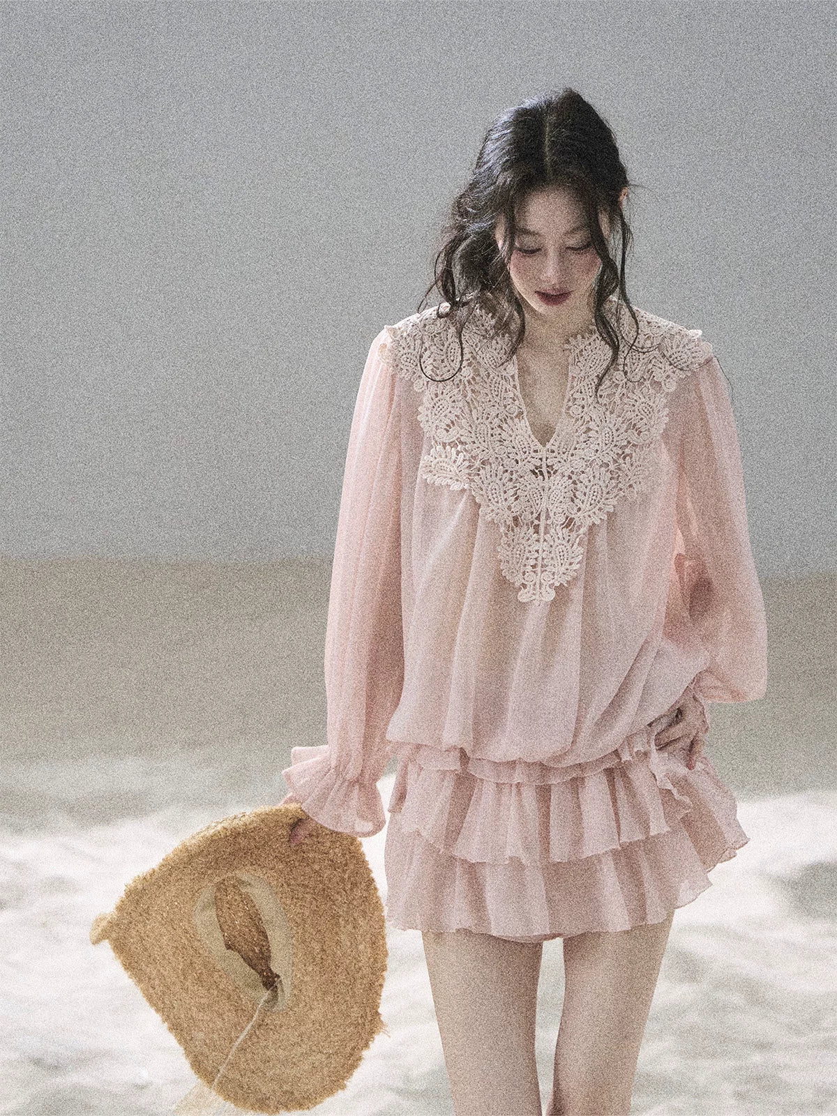 "Flowers on the Breeze" Blush Pink Top & Mini Skirt Two-Piece Set