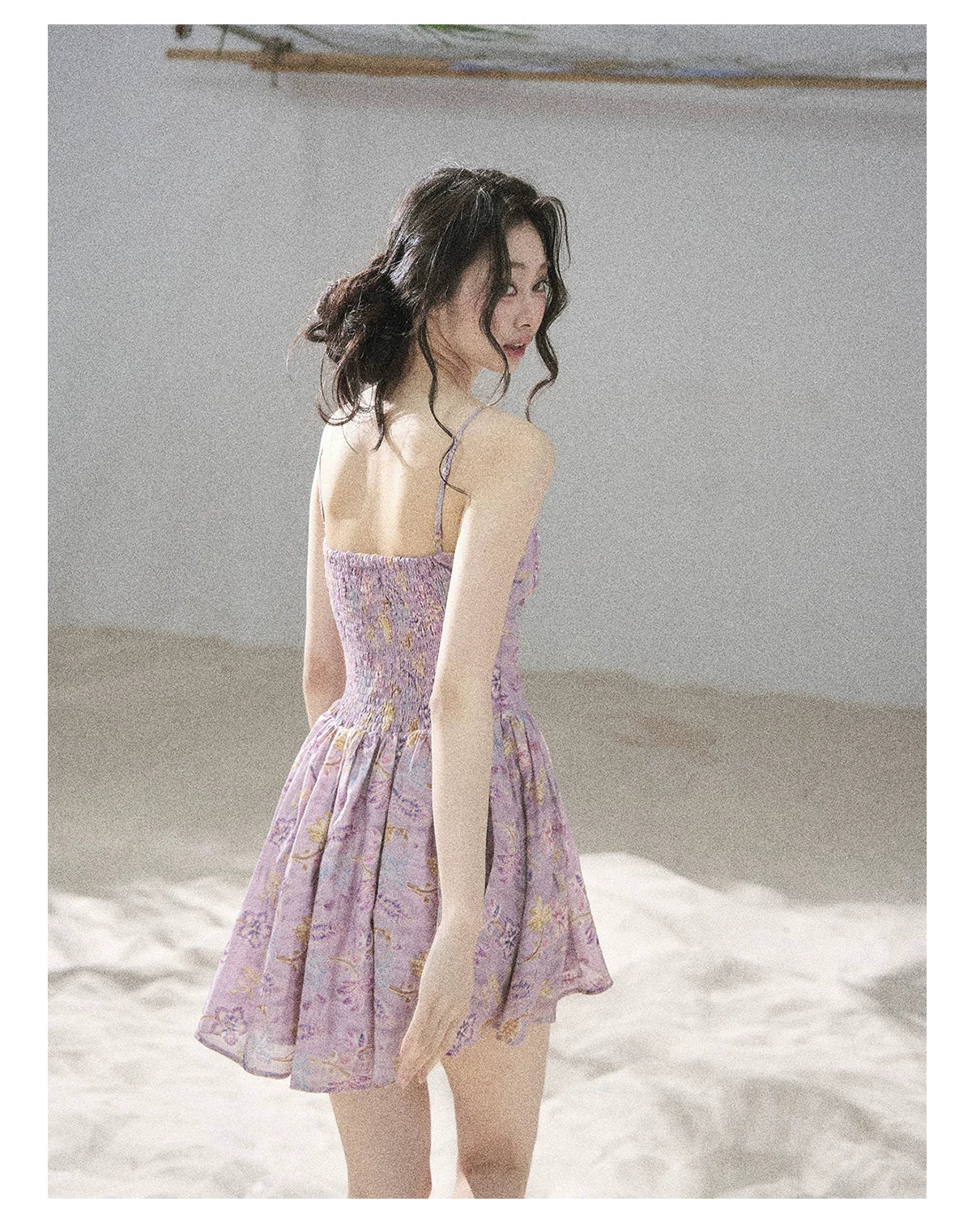 "Iris Bloom" Purple Iris Cami Mini Dress