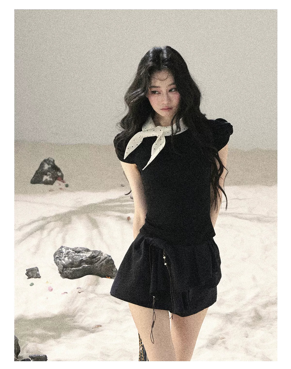 "Layered Petals in Motion" Black Iris Ruffle Skort 5324853