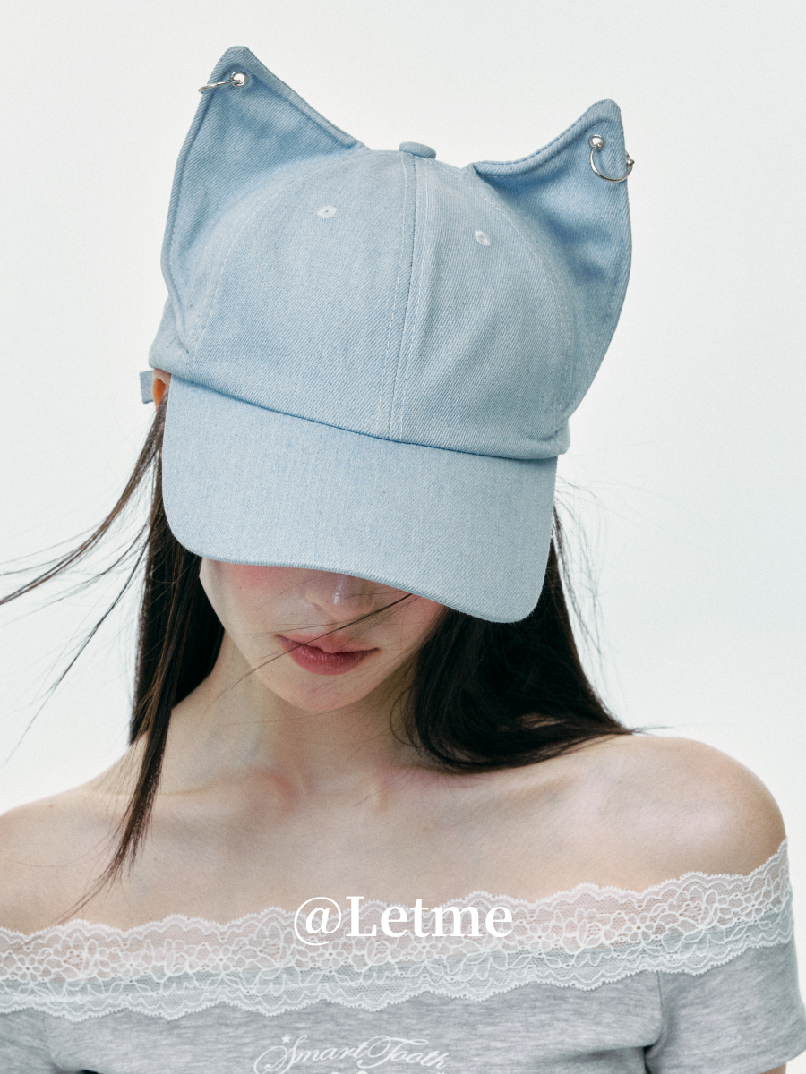 Cat Ear Denim Baseball Cap – Cute Korean Style Hat