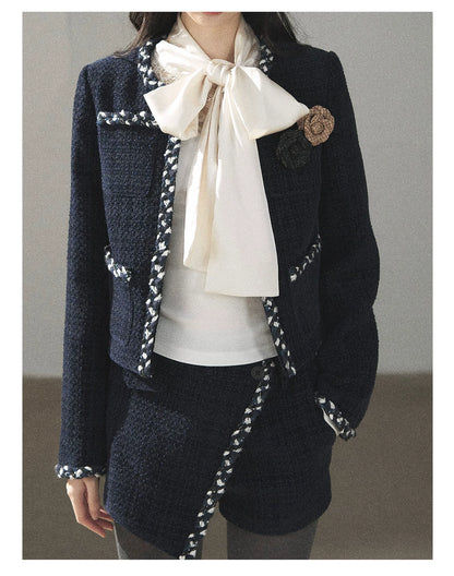 AOMALM - "Cloud Trails" Dutch Cream Lace Bow Knit Top