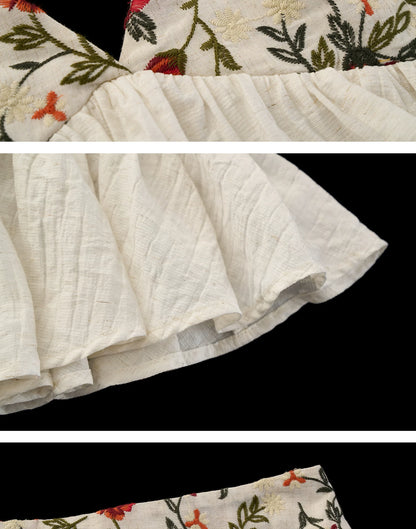 "Vintage Garden Mood" Embroidered Cami & A-line Skirt Set WE973