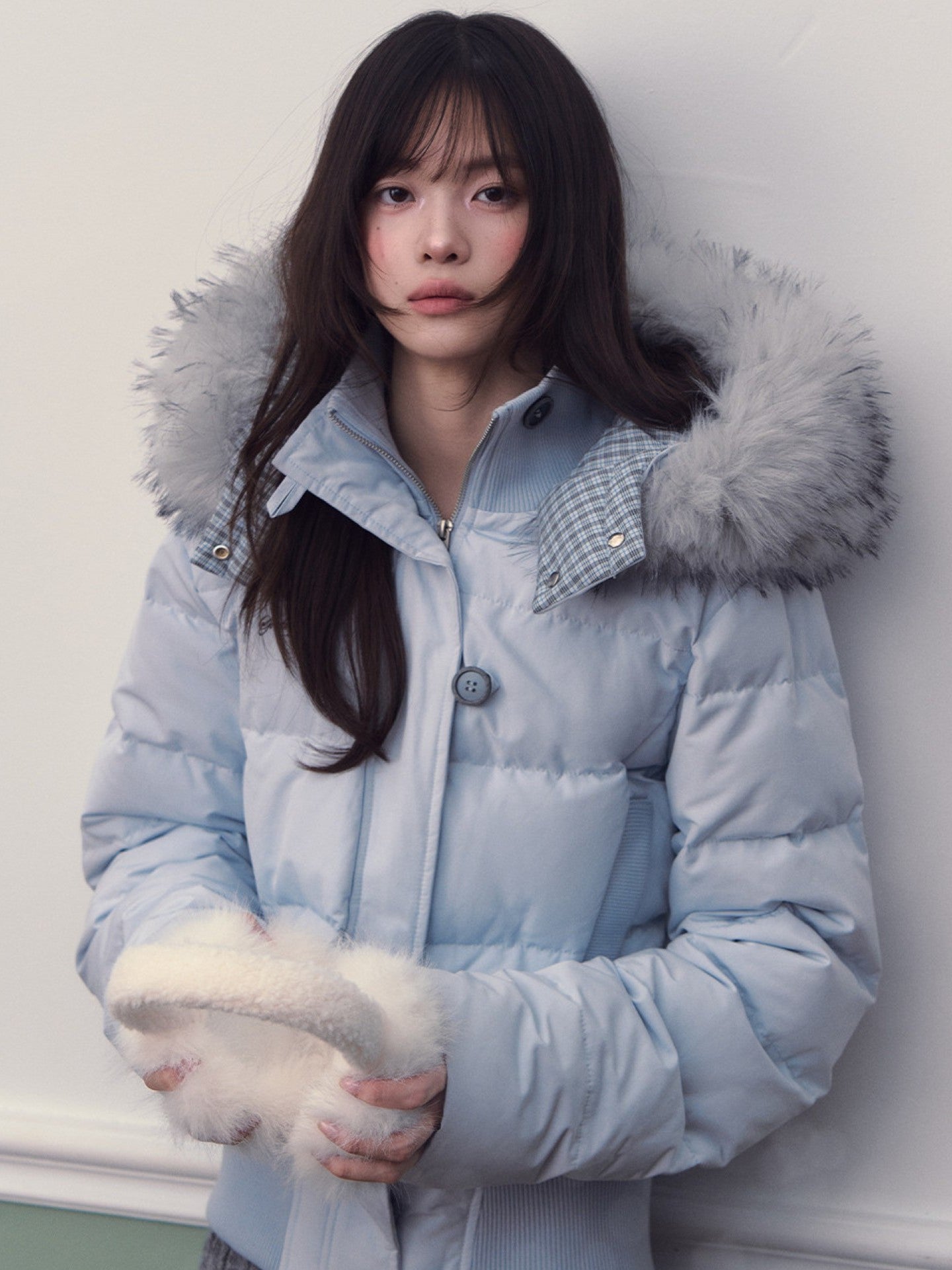 Soote Season - Glacier Blue City Sport Cinched-Waist Short Down Jacket