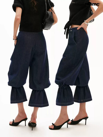 MAMC - Retro Balloon-Leg Tencel Blue Jeans
