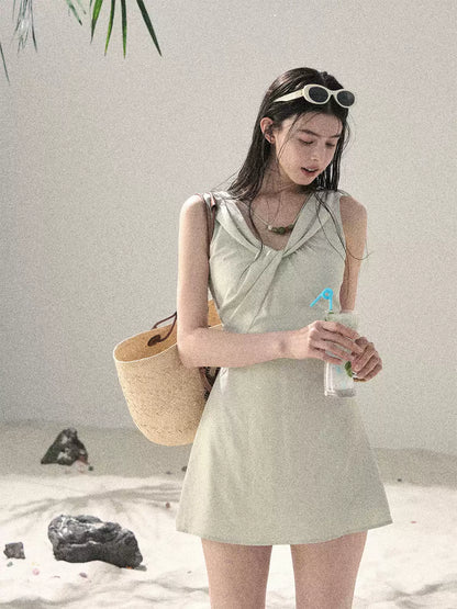 "Botanical Whisper" Sage Mist V-Neck Dress