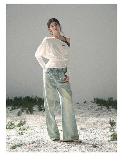 “Moonlit Monologue” Layered Off-Shoulder Halter Top