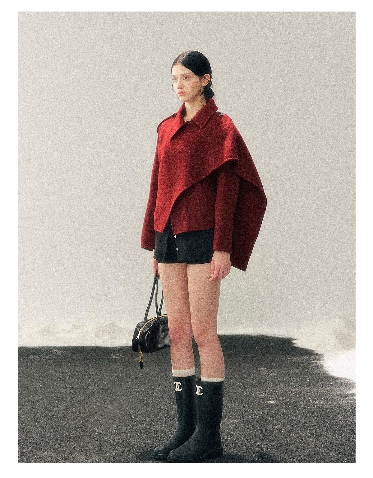 少也眼 “She Hears the Snow Thaw” British-Style Double-Faced Wool Blazer Coat