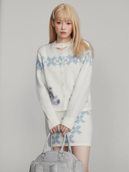 “Winter Teddy Girl” Sweet Alpaca Wool Knit Set M2401