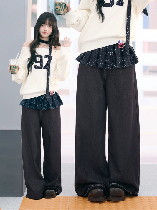 "Starlight Transit" Navy Pleated Mini Skirt