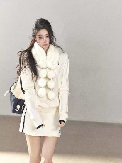 AOMALM - Real Fur Winter Scarf & Neck Warmer