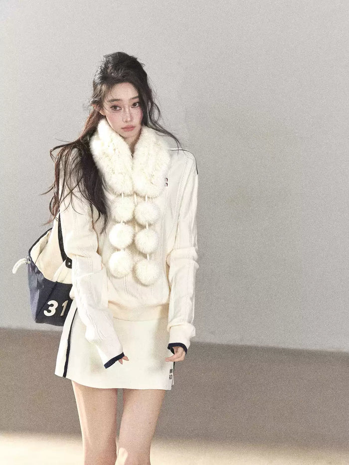 AOMALM - Real Fur Winter Scarf & Neck Warmer