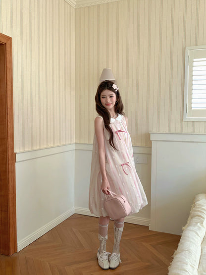“Peach Soda Dream” Blush Pink Bubble Hem Dress