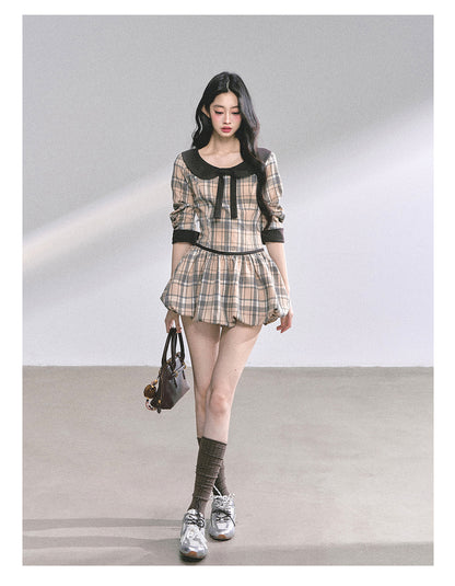 少也眼 "Miss Diana" Plaid French Babydoll Dress 78658645