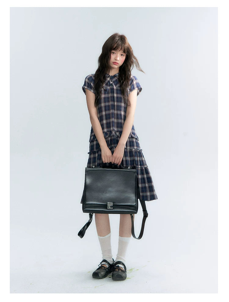 "Weekend Diary" Ruffle Tiered Polo Midi Dress