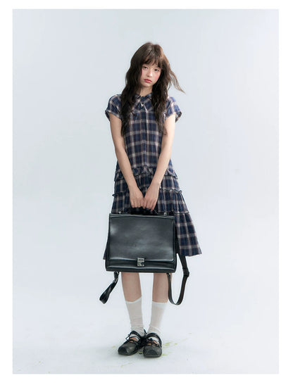 "Weekend Diary" Ruffle Tiered Polo Midi Dress