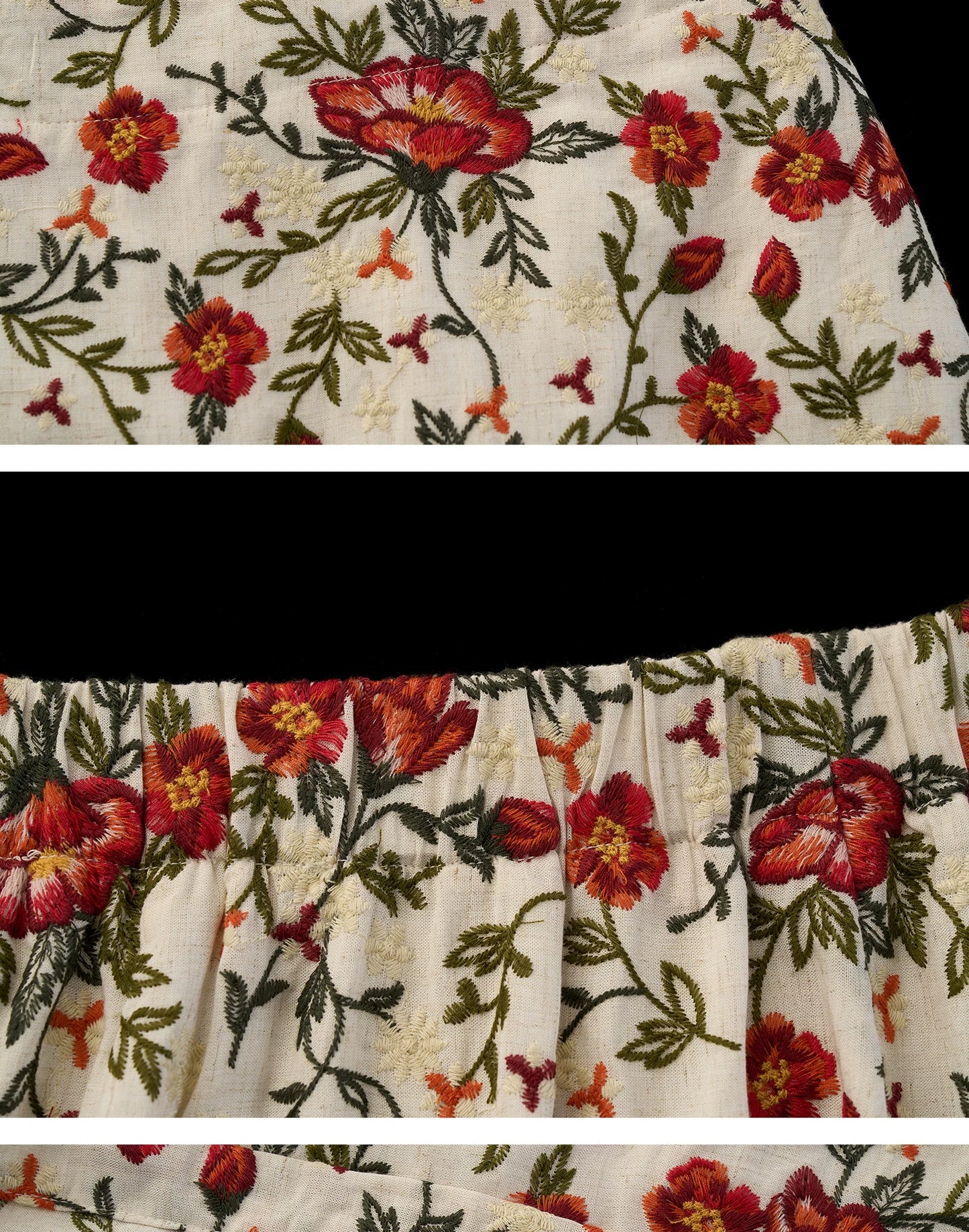 "Vintage Garden Mood" Embroidered Cami & A-line Skirt Set WE973