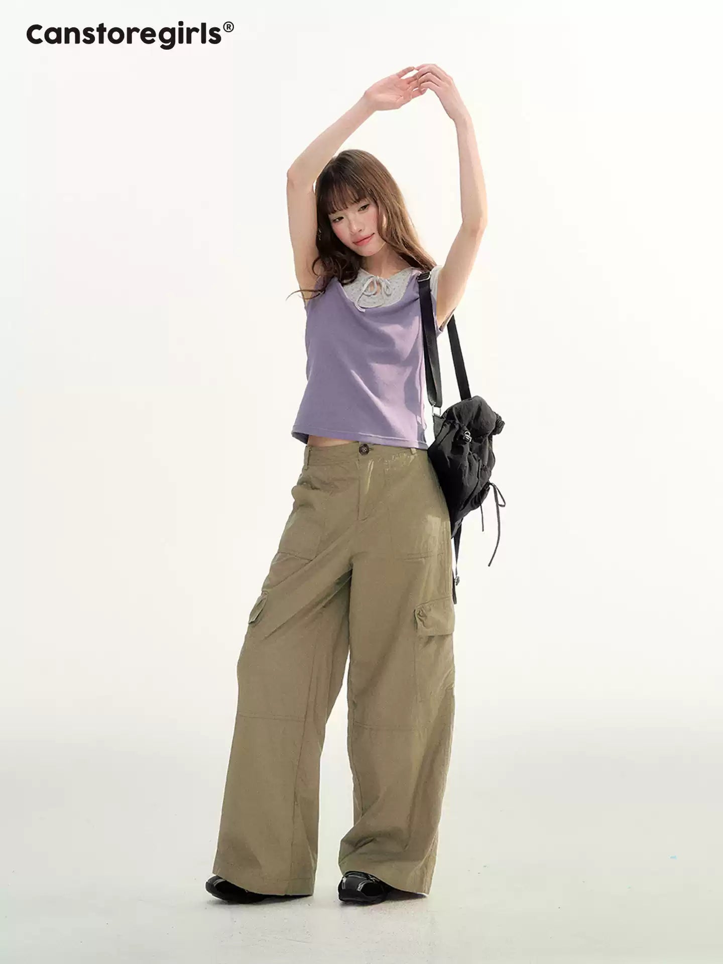 Relaxed Utility Wide-Leg Cargo Pants LL2026102