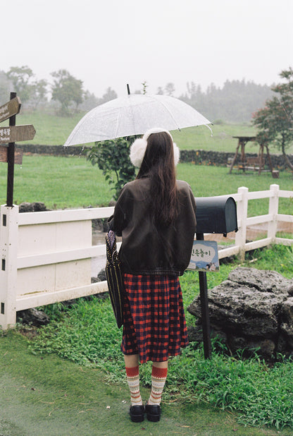 Zzouu - Retro Plaid Skirt
