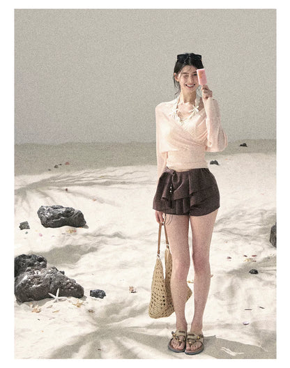 "Cool Touch Reverie" Cinnamon Pink Sun Protection Top Set 563543