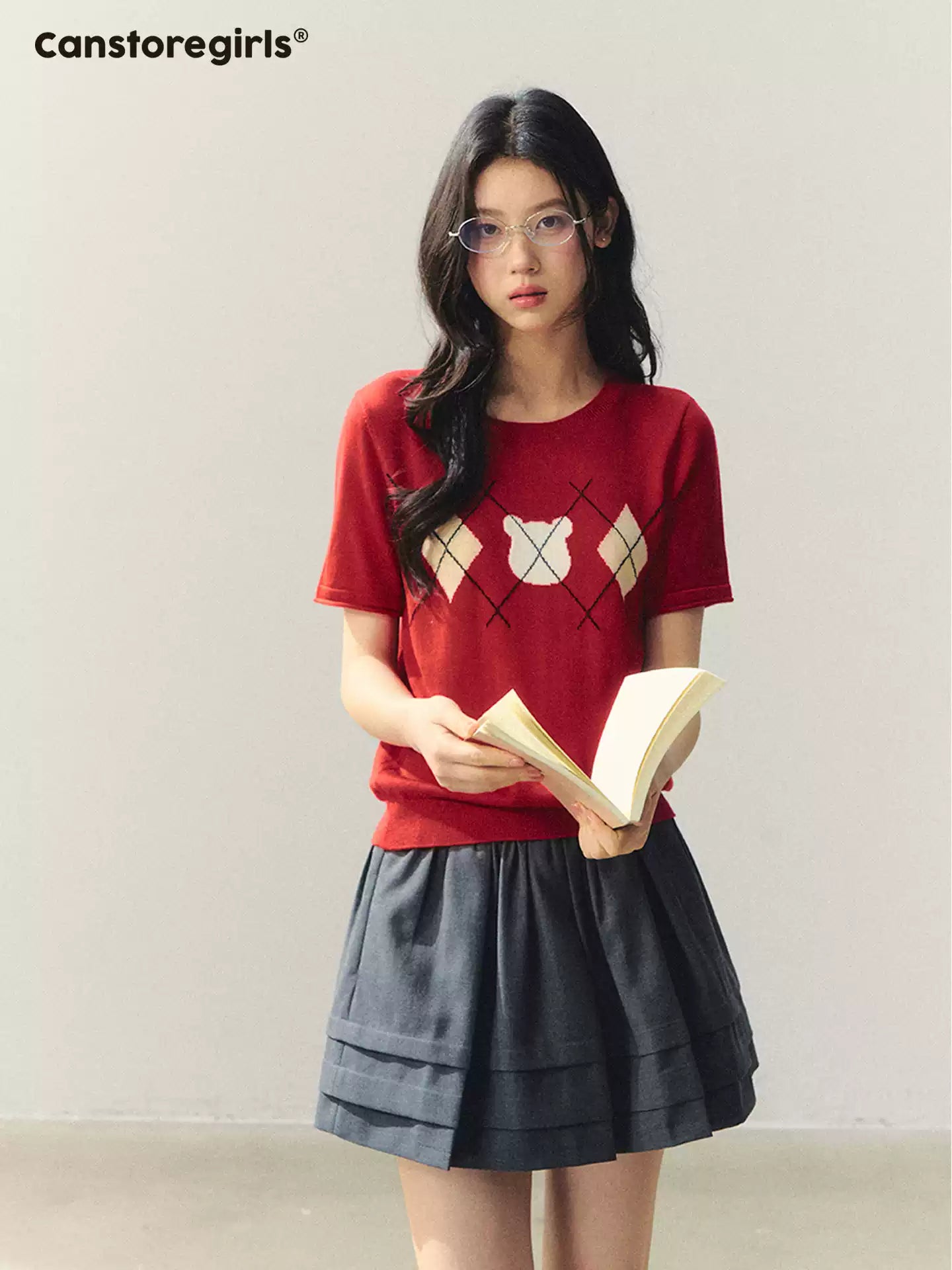"Dark Academia Mood" Pleated Skort LL2026064