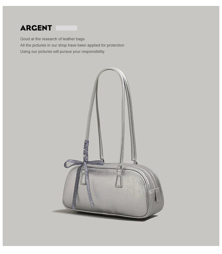 "Silver Siren" Shoulder Bag (Silver / Black / White / Pale Yellow)
