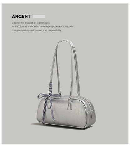 "Silver Siren" Shoulder Bag (Silver / Black / White / Pale Yellow)