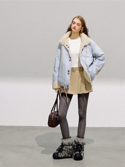 BOHOL BLING - Reversible Contrast Bow-Tie Puffer Jacket