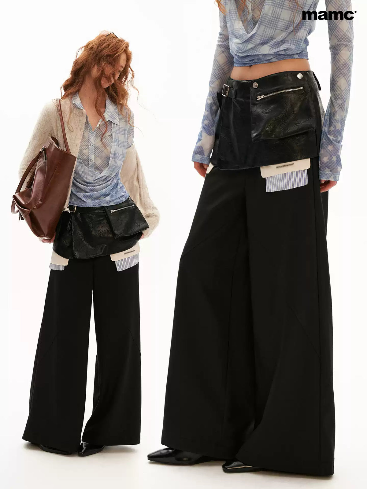MAMC - Black Sleek Edge Wide-Leg Trousers