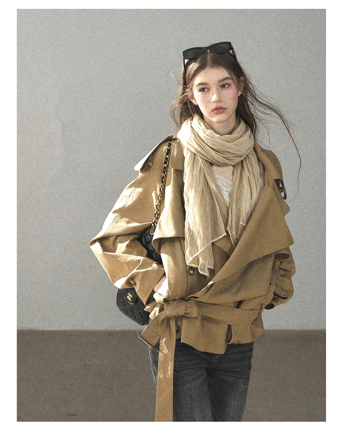 AOMALM - 100% Silk Sheer Fringe Scarf