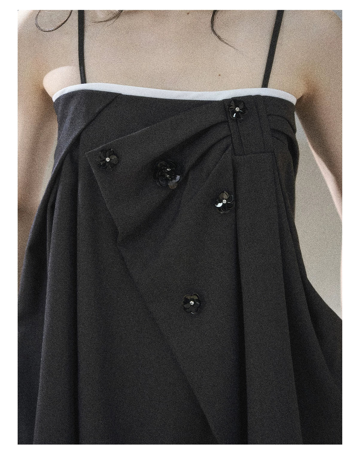 "Flowing Light & Shadow" Slate Gray Cami Top & Skort Two-Piece Set