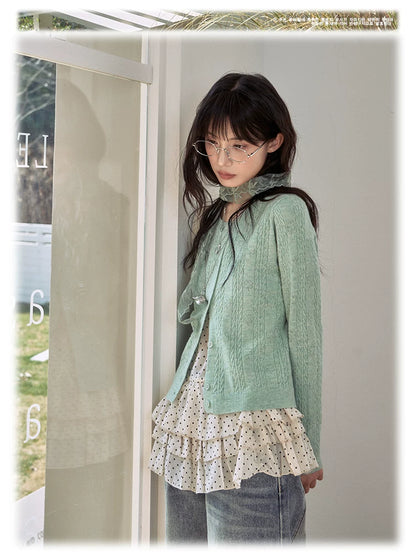 "Clover Breeze" Mint Green Knit Cardigan Collection