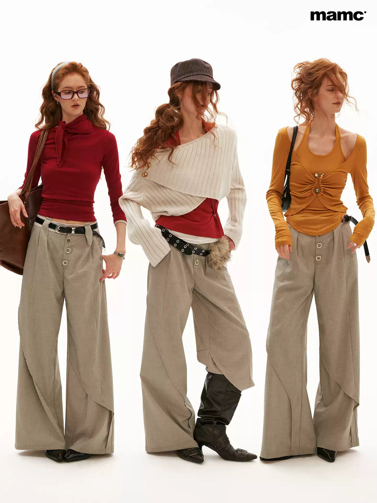 MAMC - Sculpted Linen-Blend Straight-Leg Trousers (Gray / Khaki)