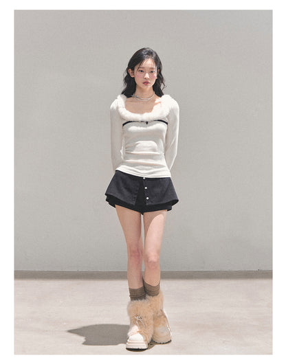 少也眼 “Hidden in Moonlight” Plush-Knit Winter Tee 84513541