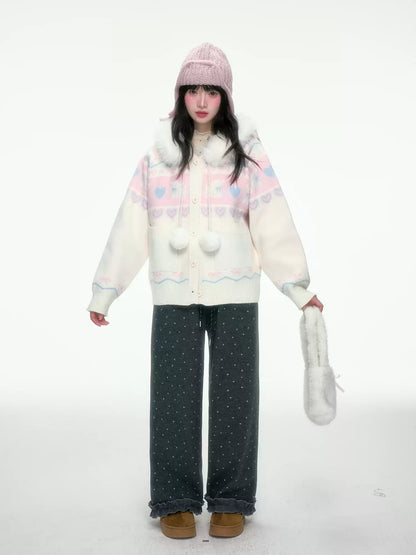 BIBIBENCY - Dark Gray Polka Dot Sweatpants