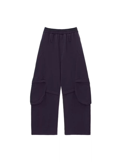MAMC - Lazy Luxe Sculpted Purple Wide-Leg Sweatpants