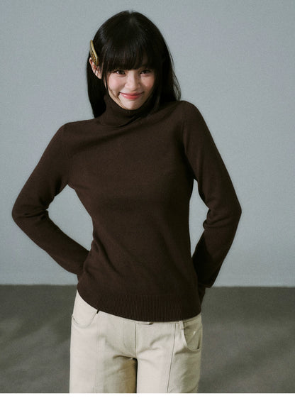 LOST FOREST - Stretch High-Neck Base-Layer Top (Apricot / Black / Dusty Pink / Deep Brown)