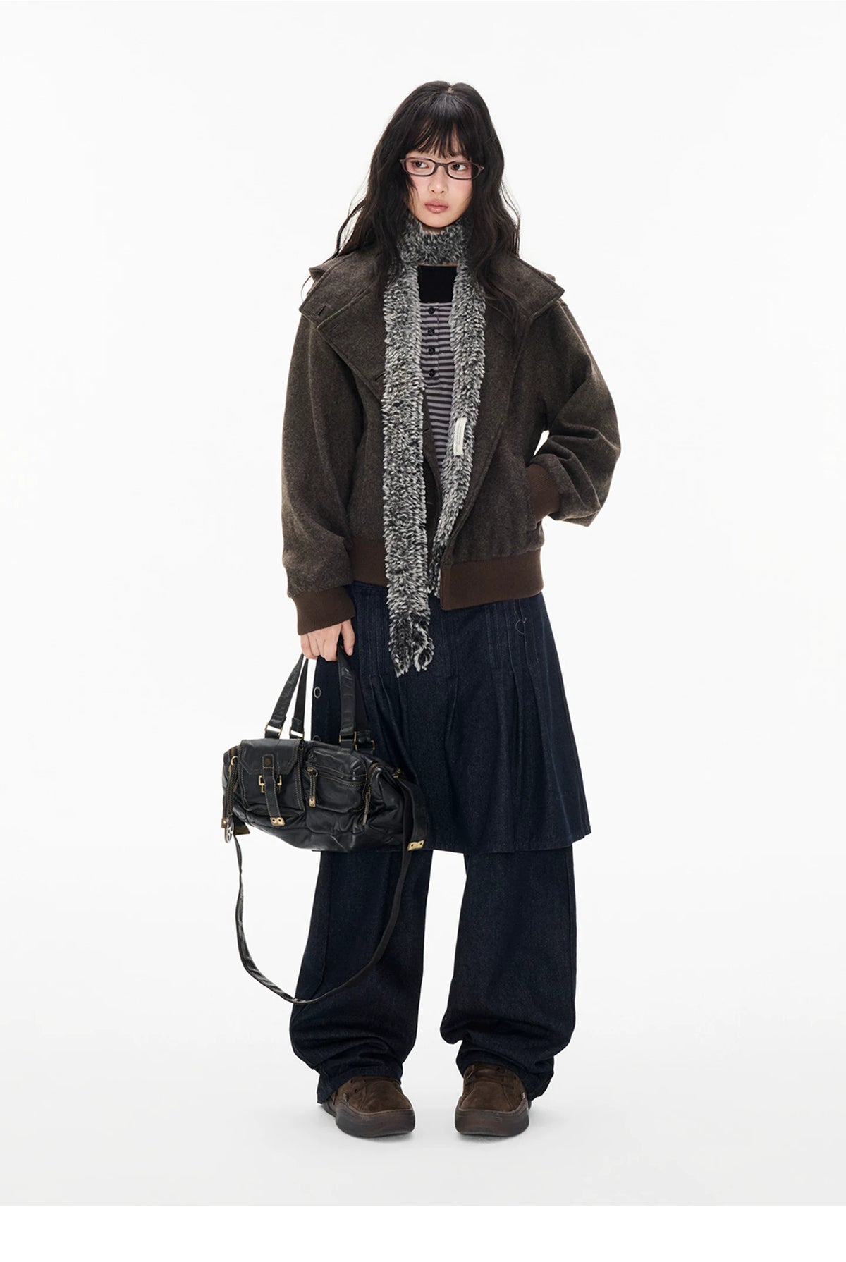 EZEK | Preppy Hooded Wool Blend Jacket with Button Front