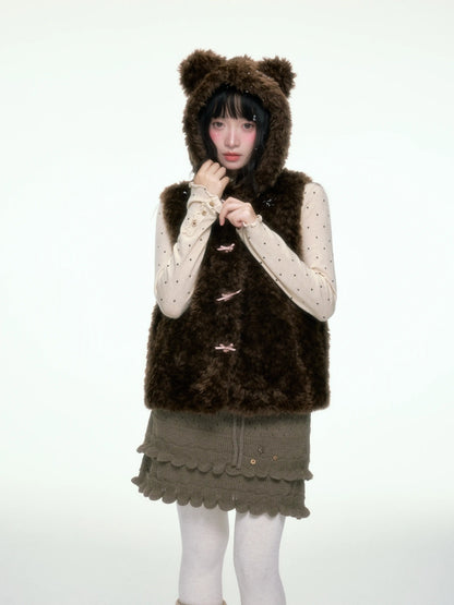 BIBIBENCY - Beige Polka Dot Knit Pullover