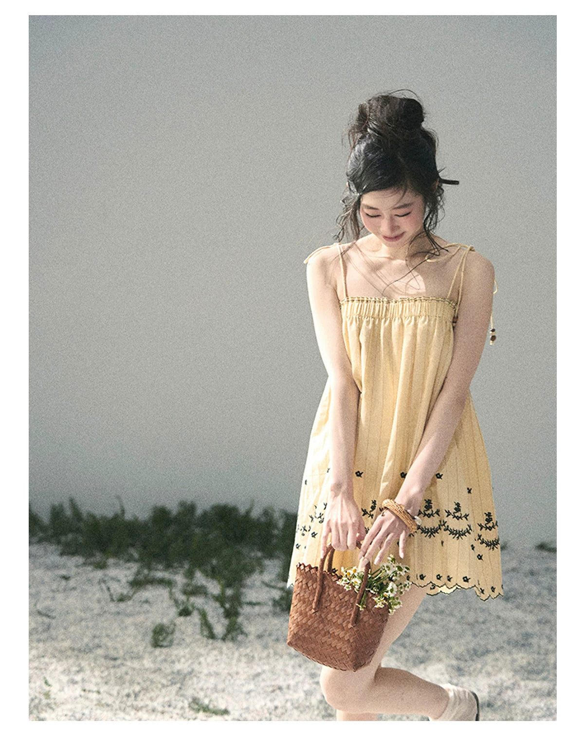 “Ripples Along the Hem” Butter Yellow Reversible Babydoll Dress