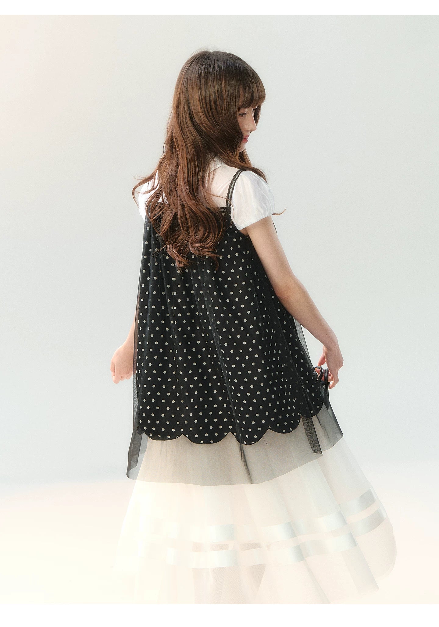 "Black Tulle Reverie" Polka Dot Puff Skirt Set PP2026227