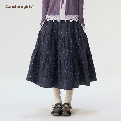 [CAN] “Rose in Bloom” Lavender Knit Cardigan & Floral Skirt 3-Piece Set