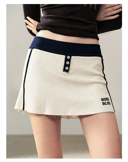 AOMALM - "Navy in Negative Space" Navy Academy-Style Knit Two-Piece Set
