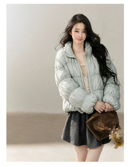 AOMALM - "Winter Traces" Dark Heather Gray Pleated A-Line Mini Skirt
