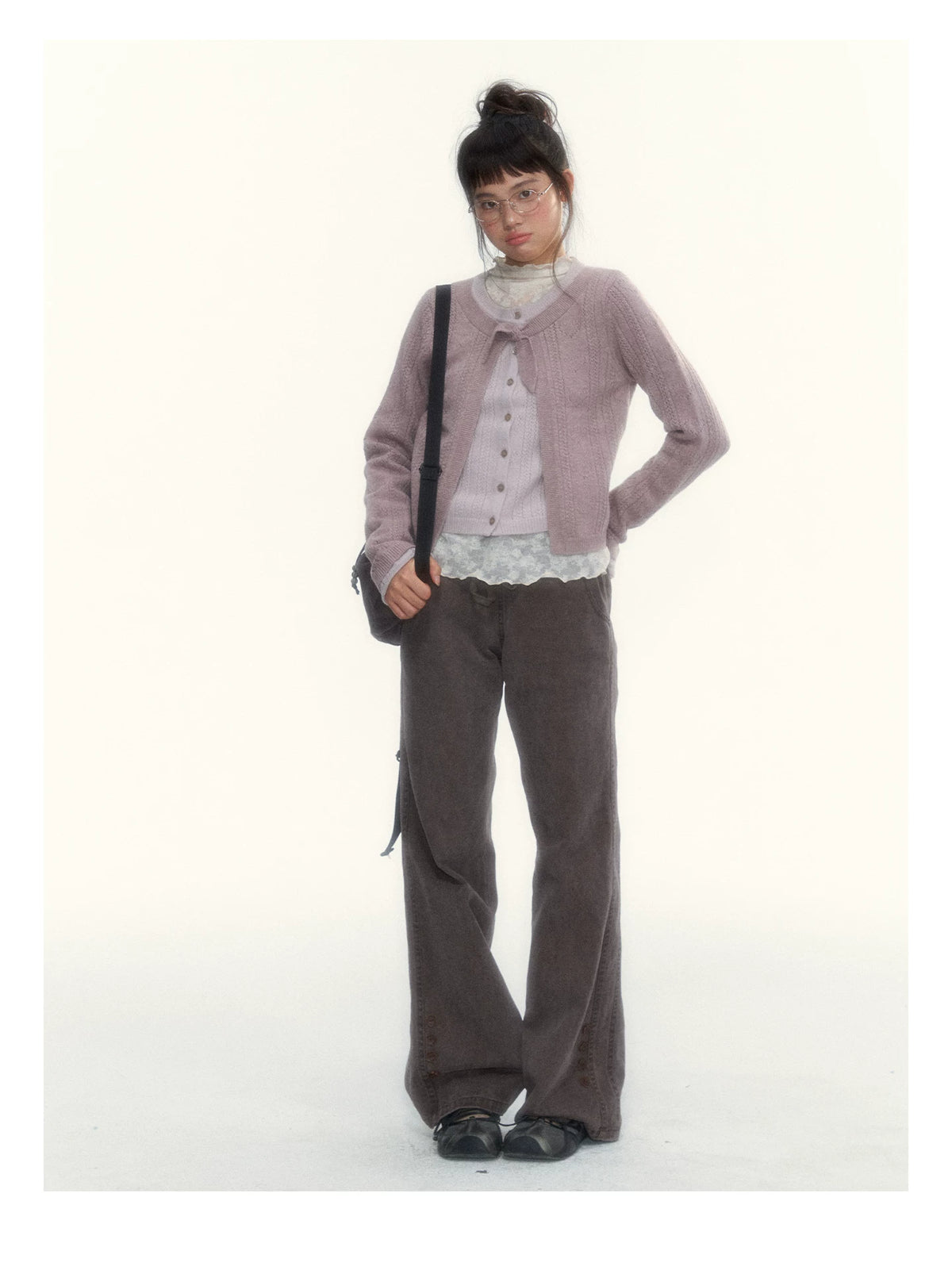 "A Season Called Autumn" Coffee Brown Vintage Washed Wide-Leg Utility Pants