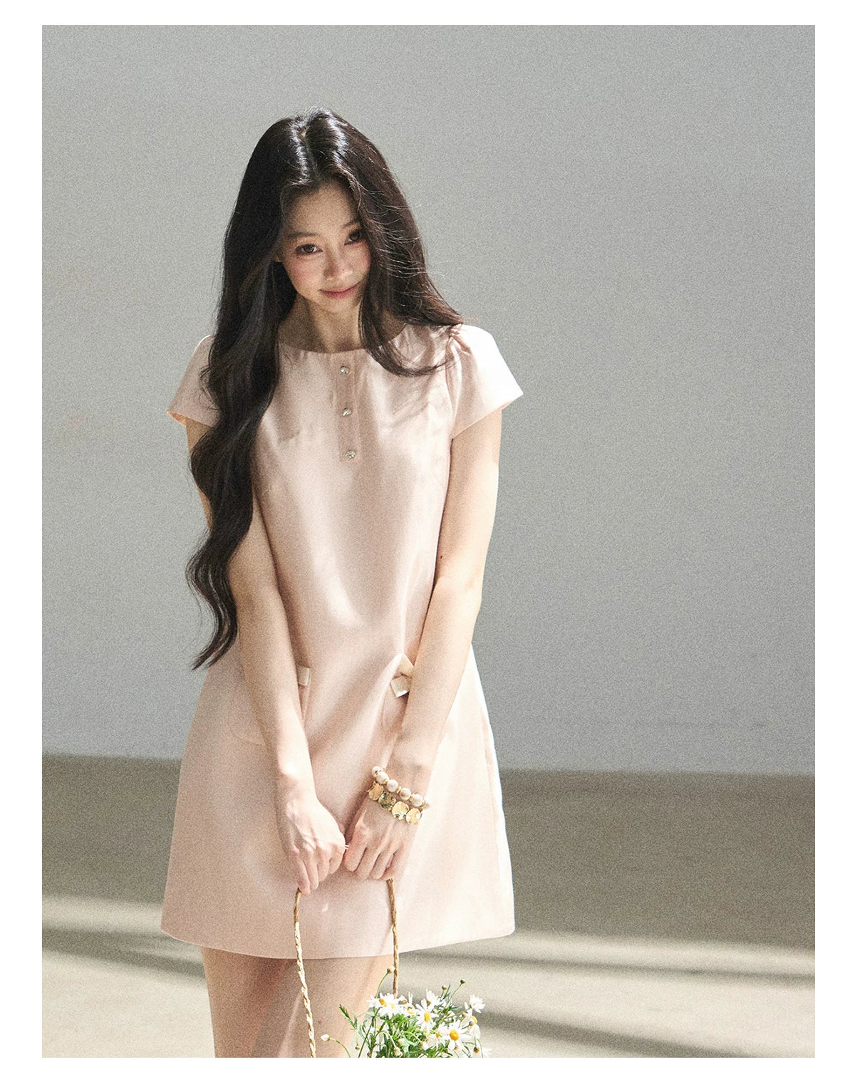 "Blush Haze" Cinnamon Pink Lace Babydoll Mini Dress