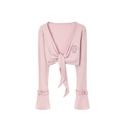 “Melody Blush Garden” Pink Knit Cardigan & Floral Cami Set