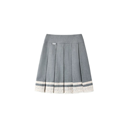 "Lavender Layers" Korean Layered Collection (Puff Sleeve Top / Pleated Midi Skirt / Mesh Overlay Skirt)